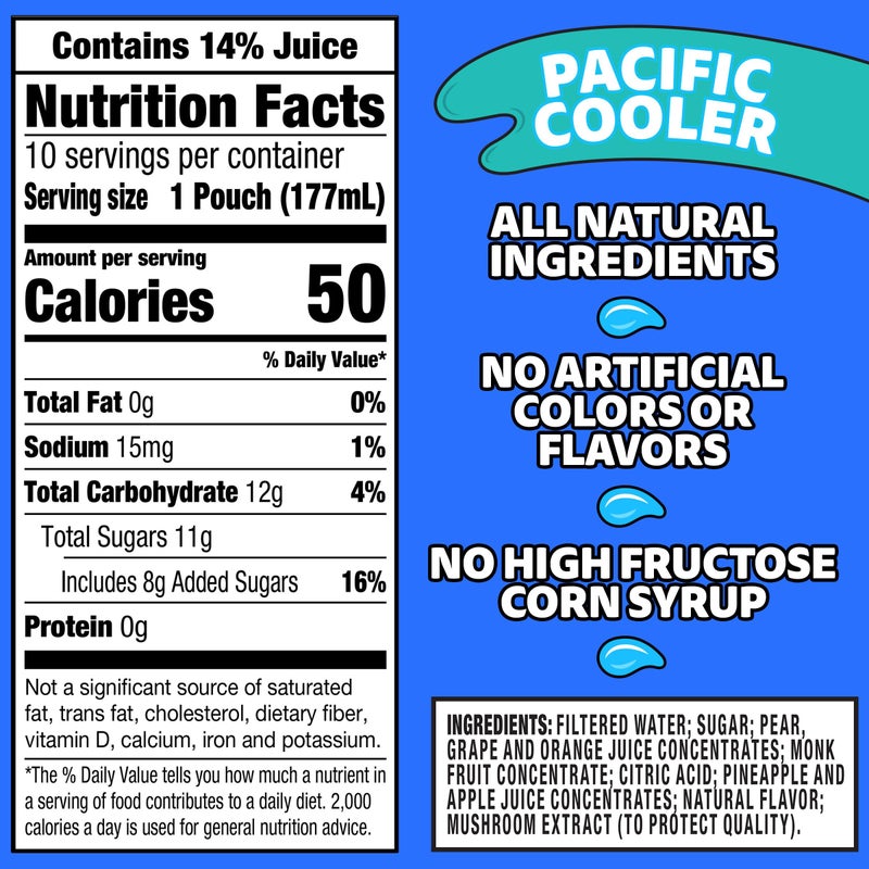 Capri-Sun Capri Sun Pacific Cooler Mixed Fruit Flavored Juice Drink Blend, 10 ct Box, 6 fl oz Pouches - Image 2